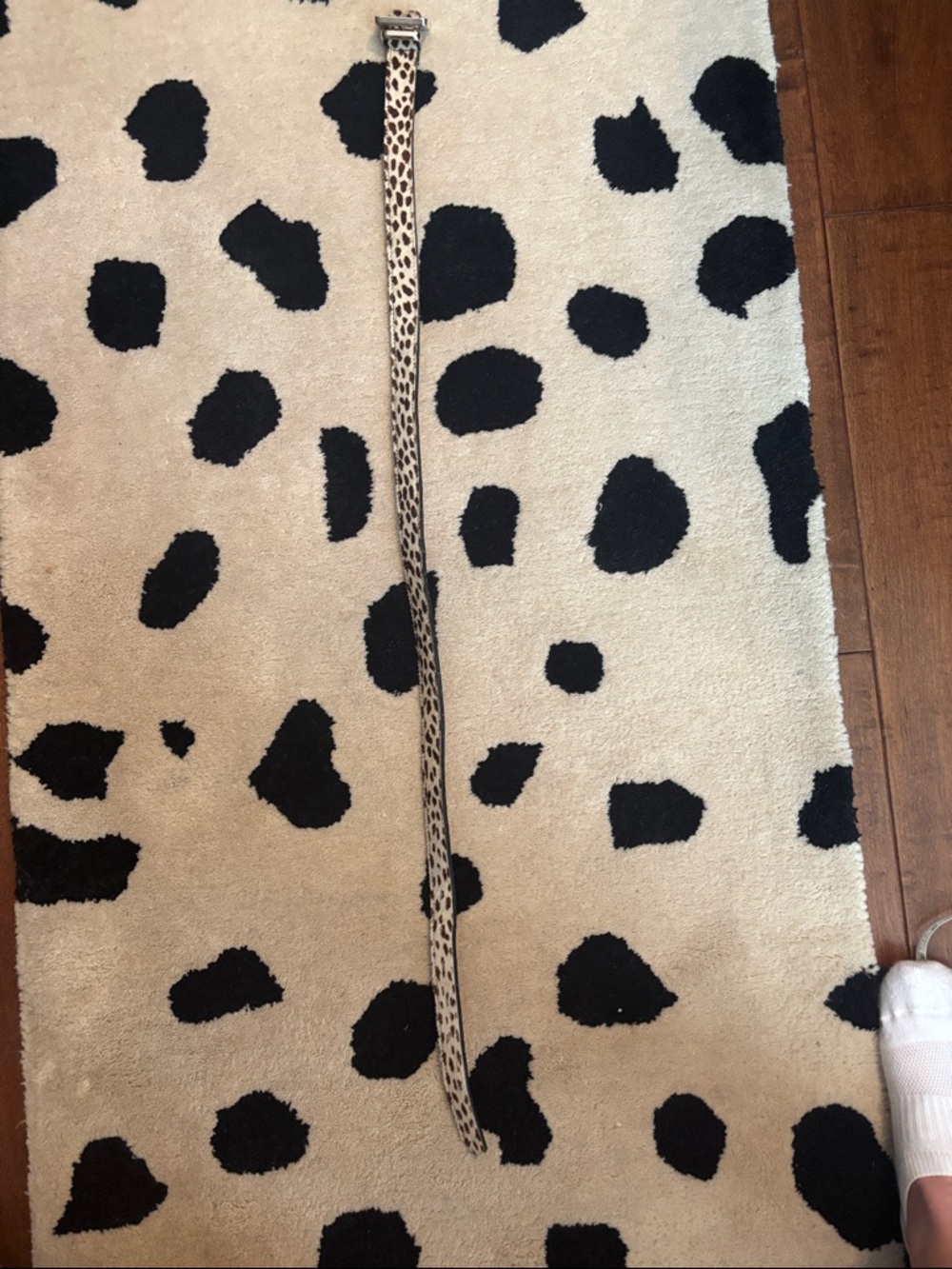 Express vintage Leopard Print Haircalf Belt in White and Brown size medium - Picture 3 of 7